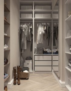 A picture of an organized closet